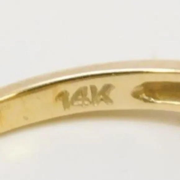 14K Yellow Gold Aquamarine Cluster Floral Ring Size 6 2.9g STS Jewelry, marked - Picture 2 of 3